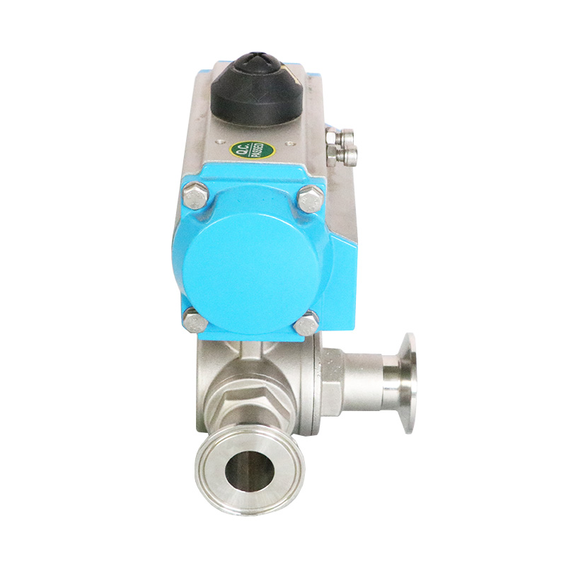 Sanitary Tri Clamp Pneumatic Actuated Way Ball Valve From China