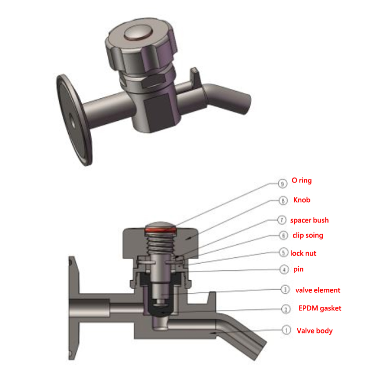 Sanitary Stainless Steel Beer Brewing Sample Valve from China