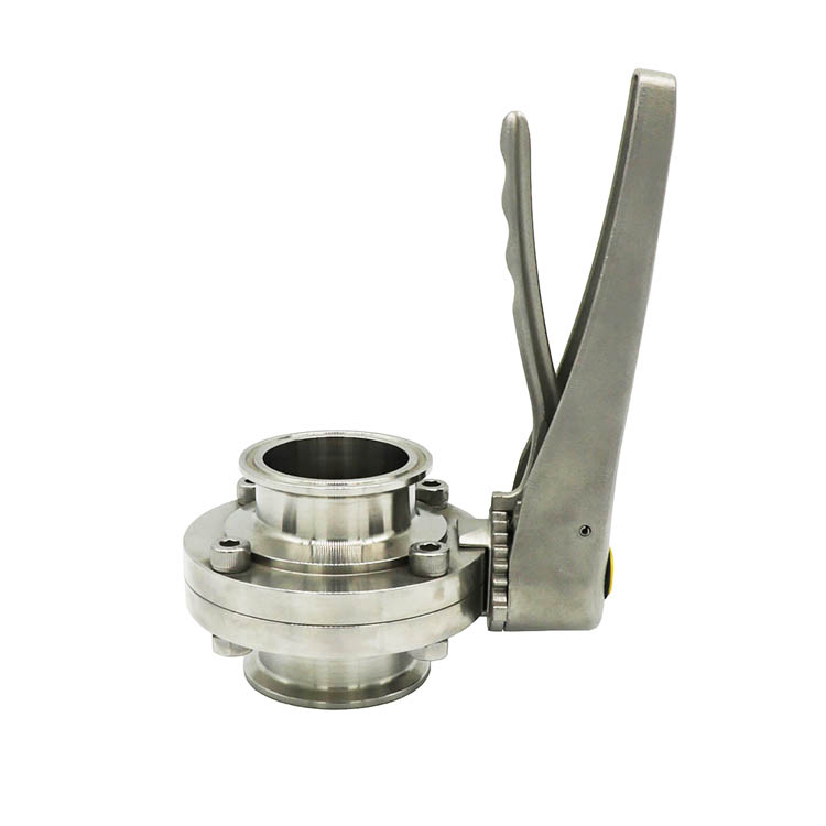 Sanitary Tri Clamp Butterfly Valve with Mirror Polished Trigger Handle from China manufacturer