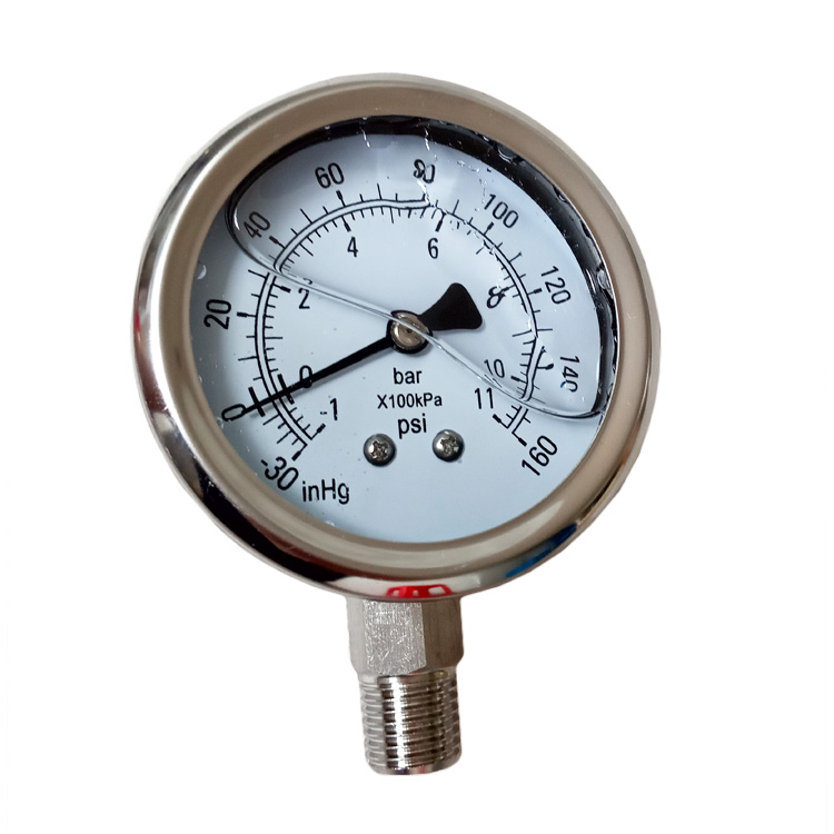 Stainless Steel Compound Vacuum Pressure Gauge 30 to 160PSI from China