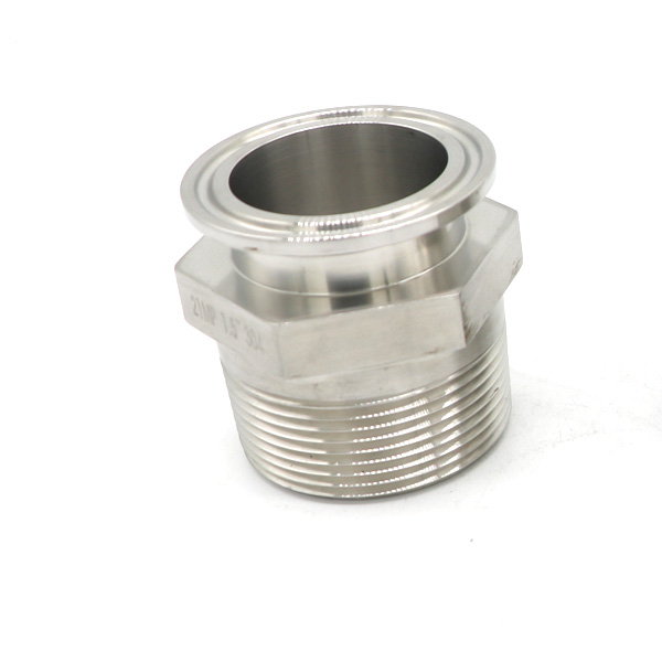 3A Stainless Steel Male NPT To Tri Clamp Pipe Adapters 21MP