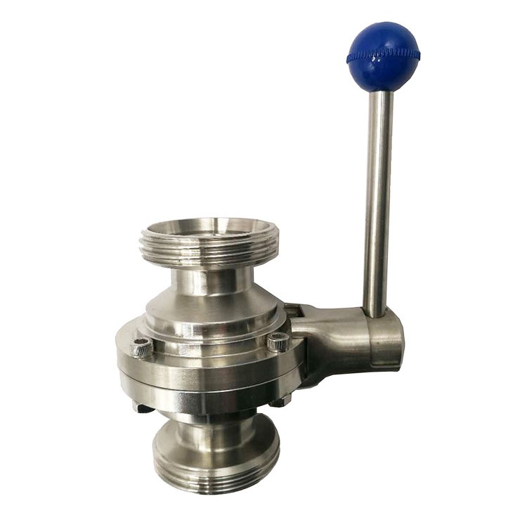 Sanitary Butterfly Type Ball Valve Threaded Ends 