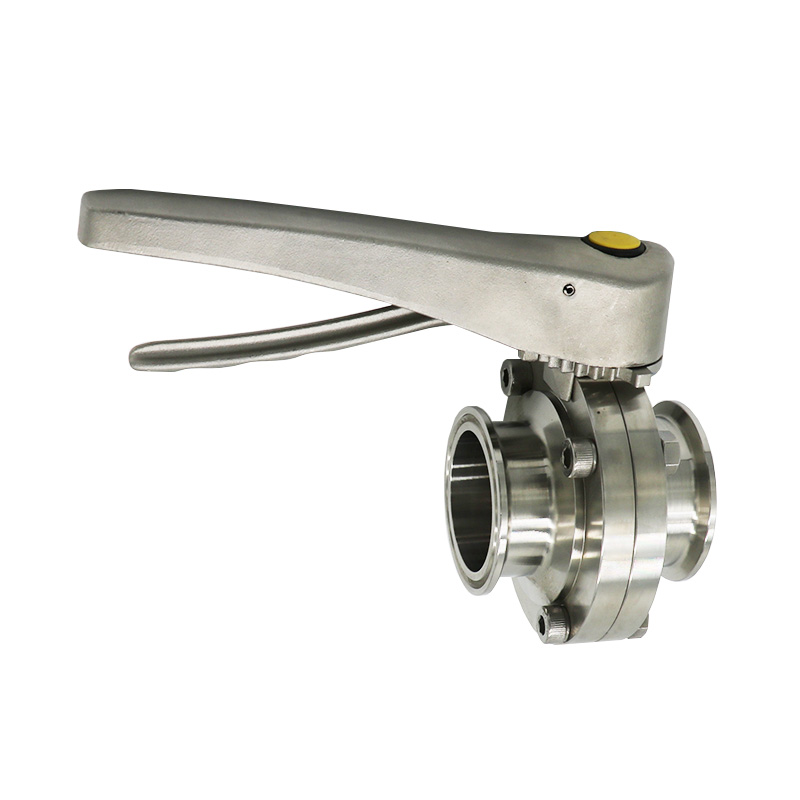 Sanitary Tri Clamp Butterfly Valve with Mirror Polished Trigger Handle