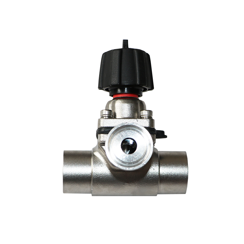 3 Way Sanitary Diaphragm Valve With Clamp-Weld Ends